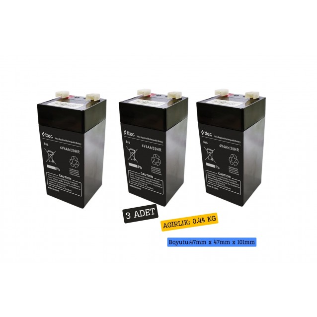 TTEC 4V 4Ah Akü 3 Adet TTEC 4V 4Ah Akü 3 Adet
